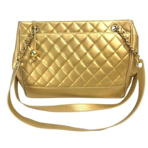 Chanel Matelassé Gold Leather shoulder - Picture 1 of 10